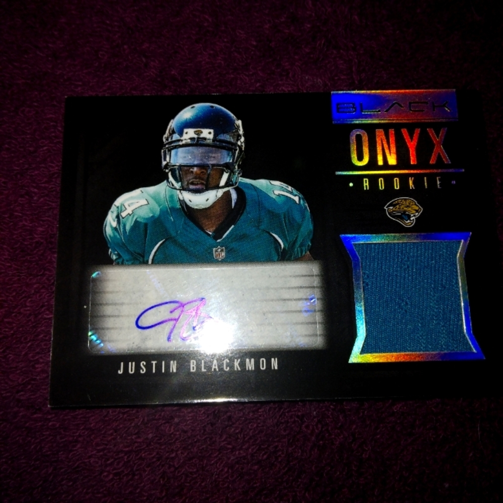 2012 PANINI BLACK FOOTBALL JUSTIN BLACKMON RC/AUTO/PATCH #20/25
